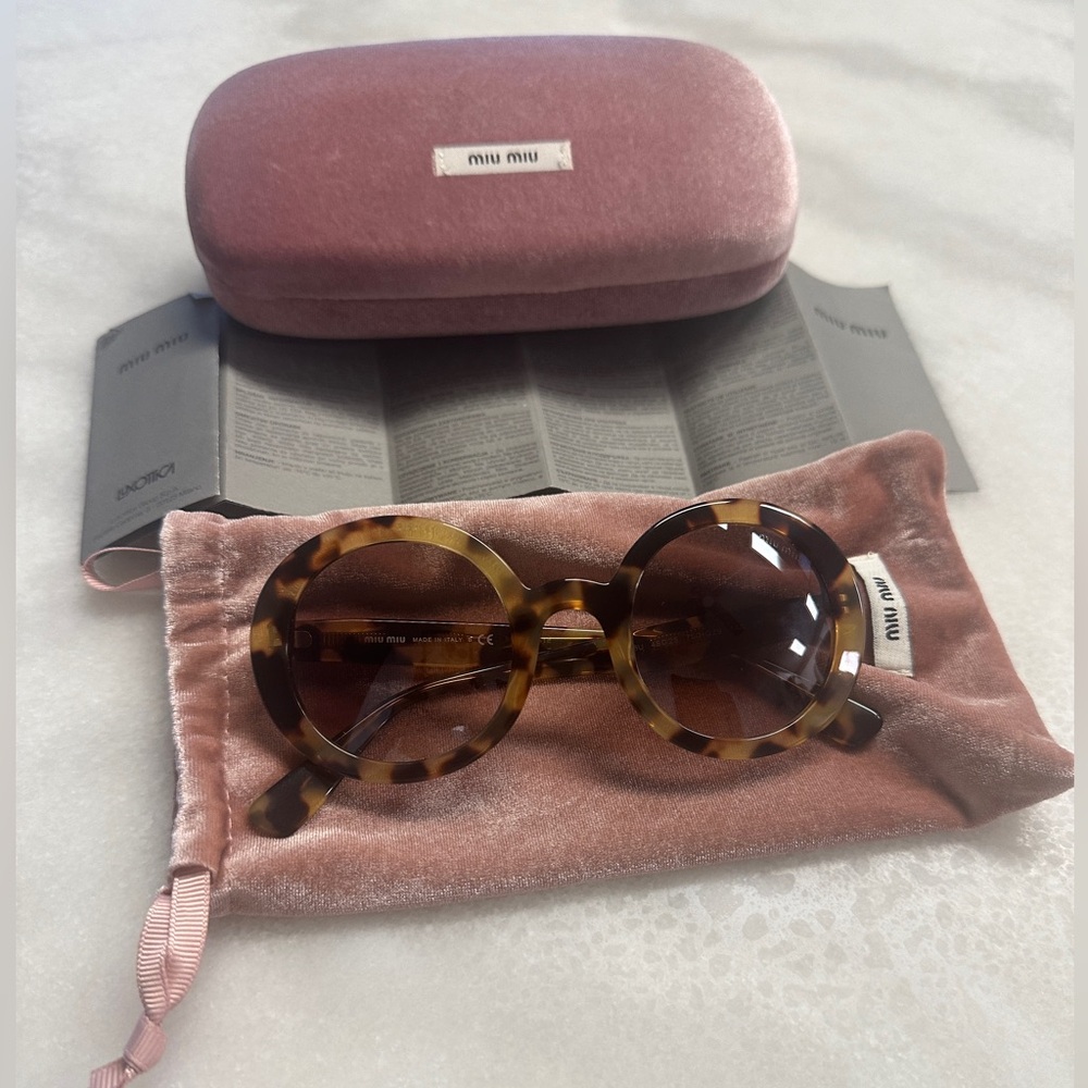 Authentic Miu Miu turtle shell sunglasses